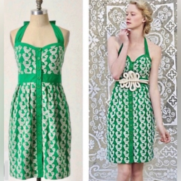 Floreat Dresses & Skirts - Anthropologie Floreat Cockadoodle Halter Tie Back Dress